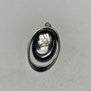 Elegant Silver and Black Cameo Pendant